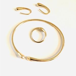 One size fits all gold color 5pcs necklace sets for woman